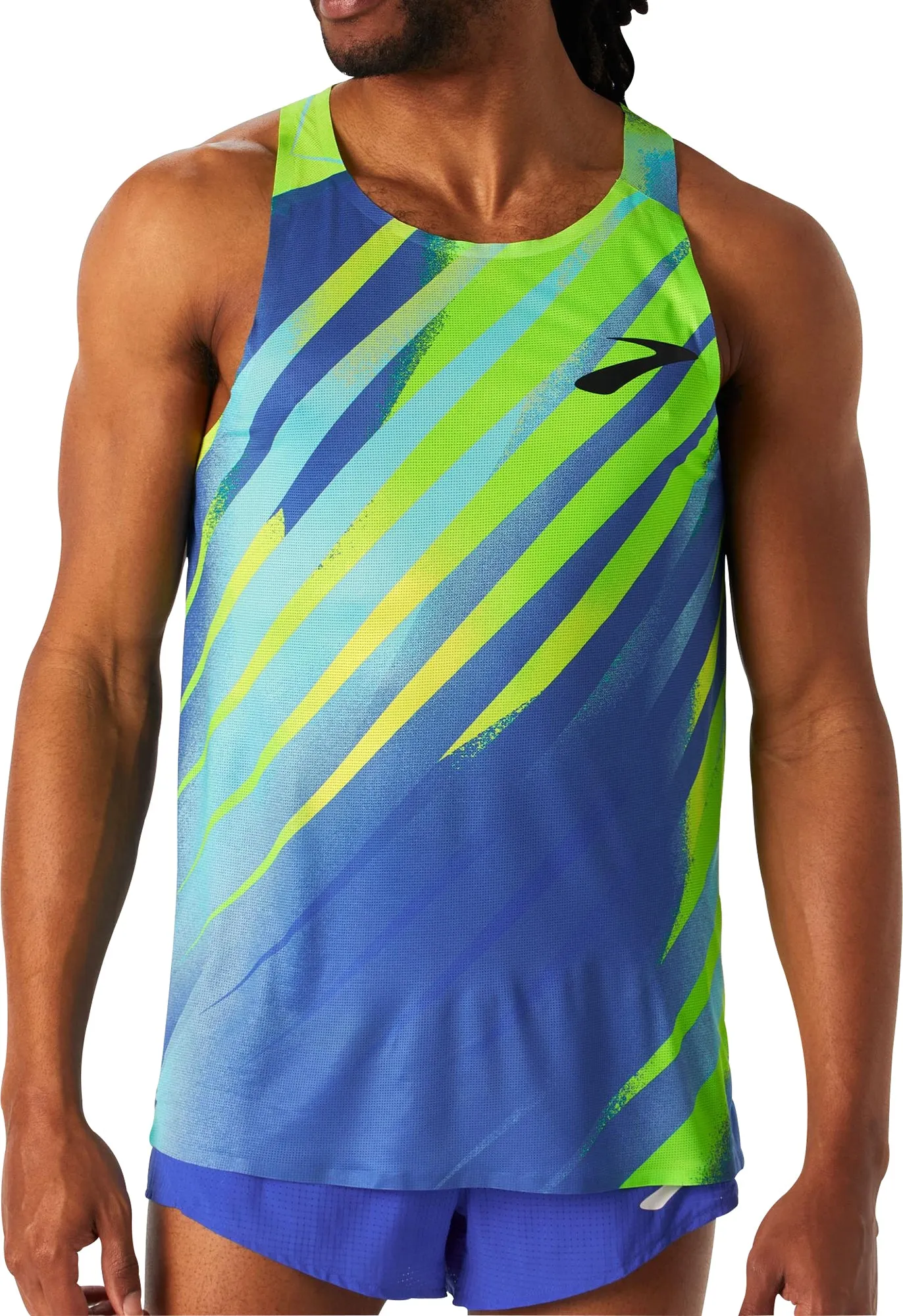 Brooks Elite Mens Running Vest - Blue Non Irritating Edges