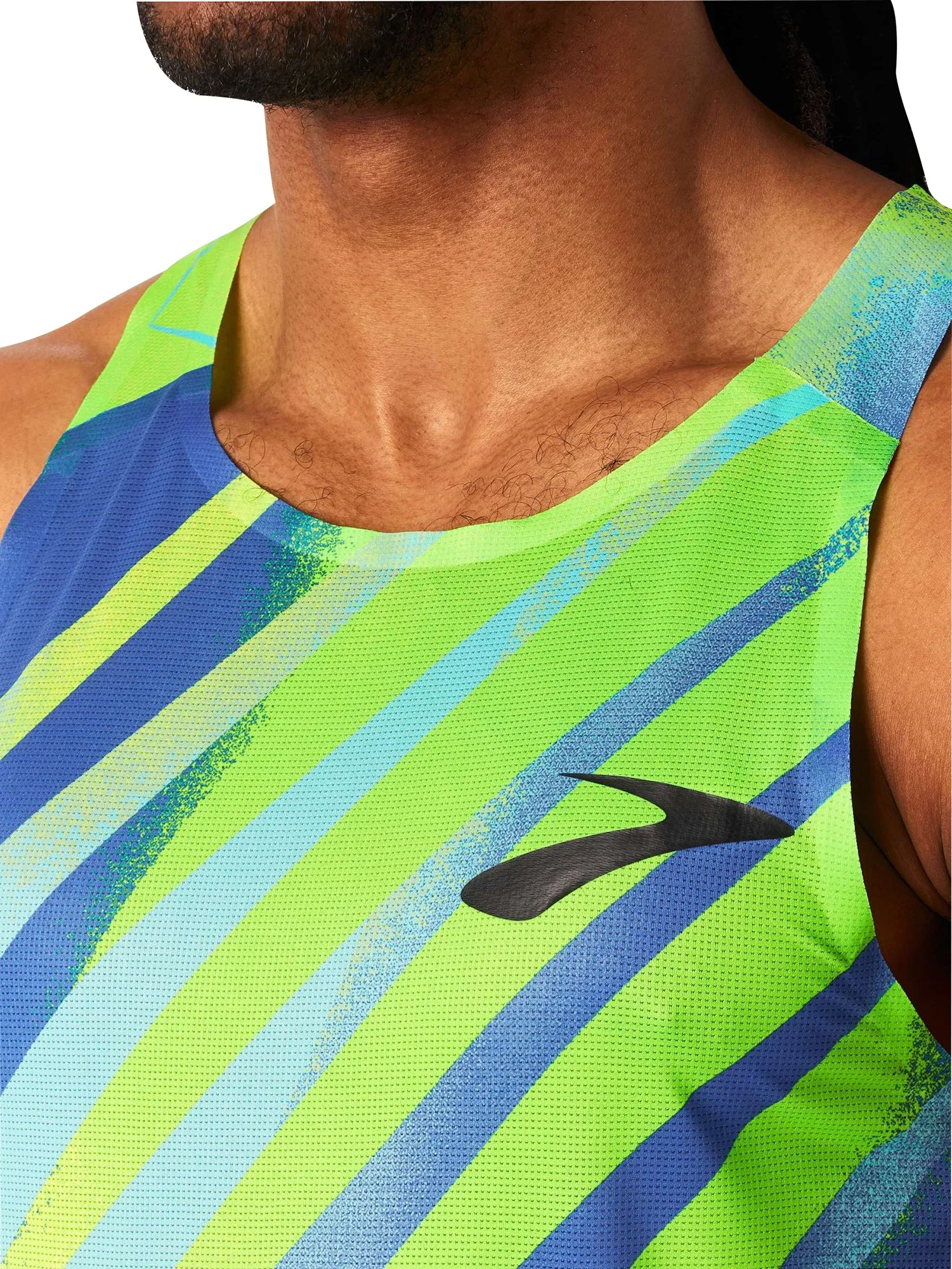 Yoga Friendly Back Design Brooks Elite Mens Running Vest - Blue