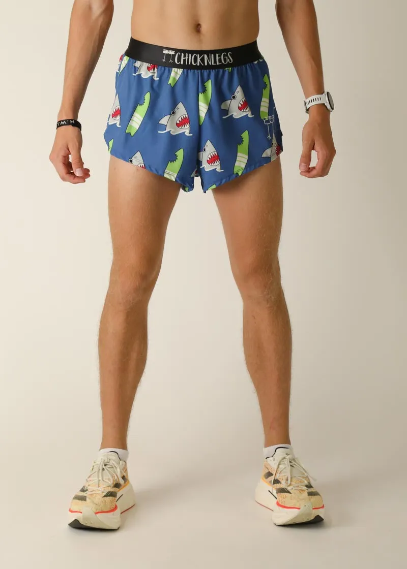 Double Layered Construction Core Comfort Men's Blue Sharks 2" Split Shorts