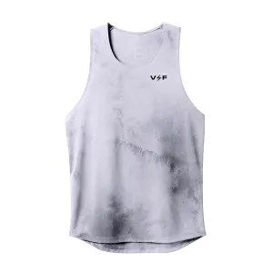 SkinFriendlyElastic Run Glow Volt and Fast Lightning Running Tank Tie Dye Series V1-SL-Grey