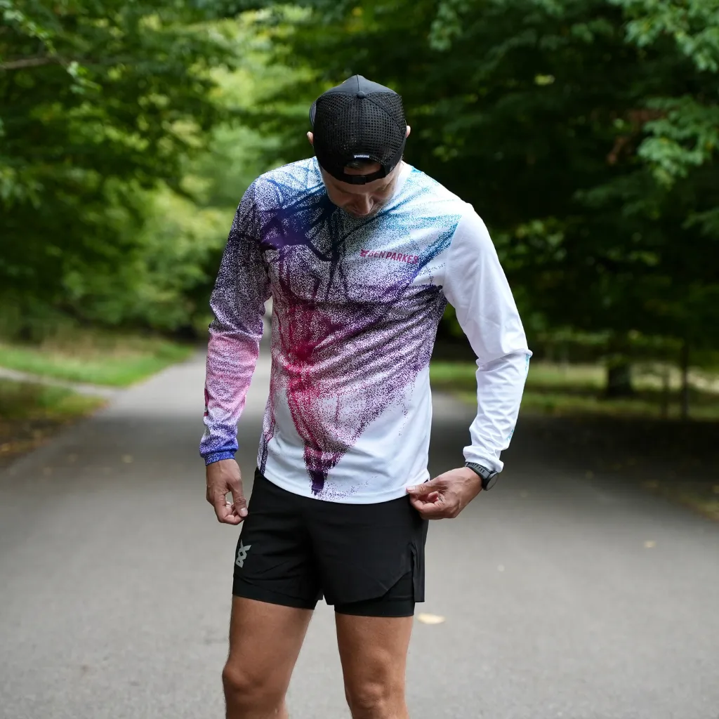 Long Sleeve Running Tee Layered Shoulder Design