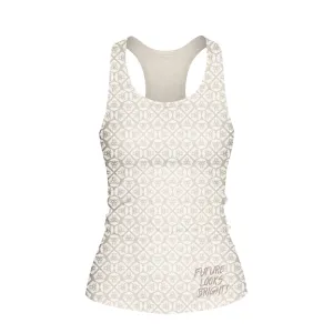 Women's Future Looks Bright Coconut Cream Lion Pattern Print Performance Midi Tank Wedding Smart Layering