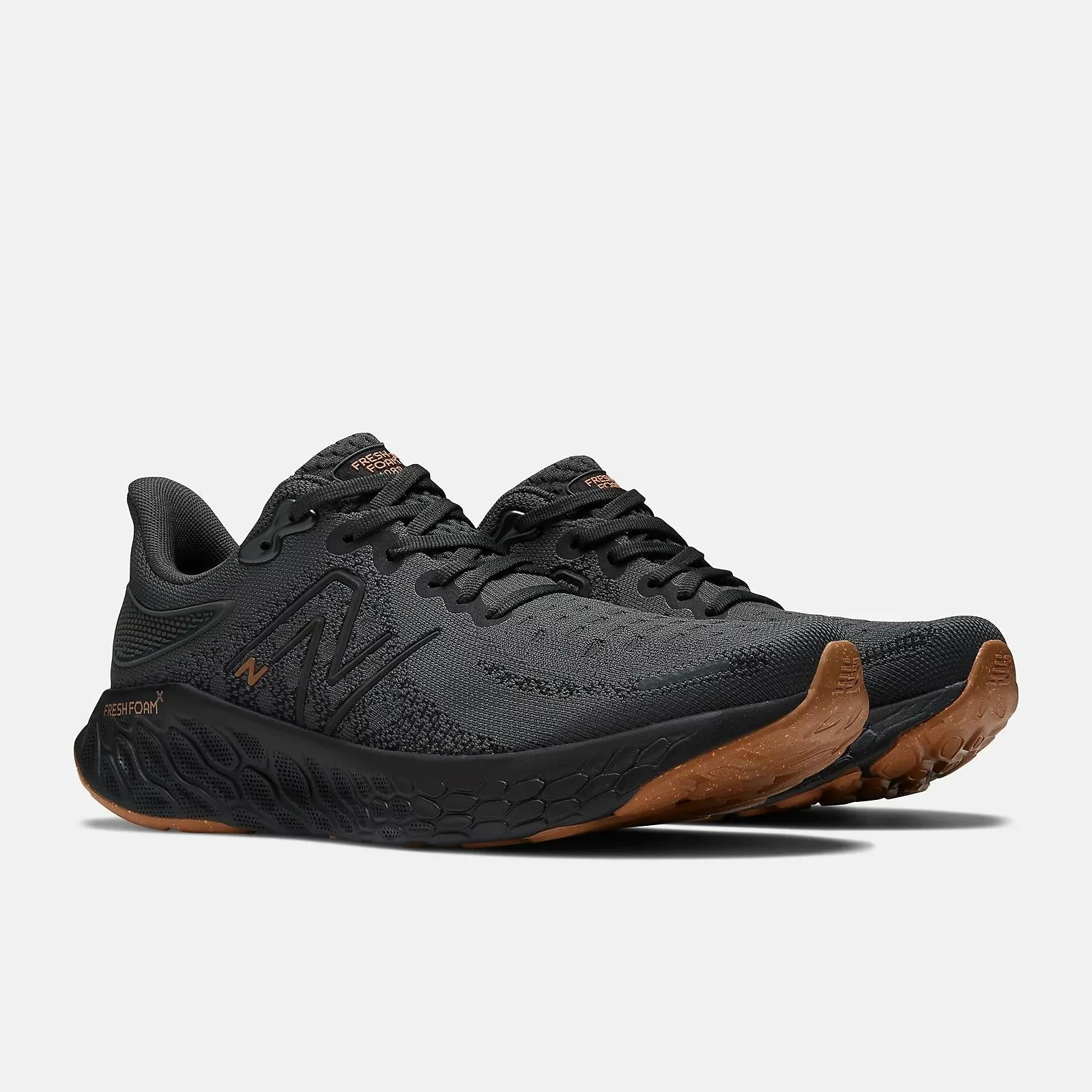 Heel Pressure New Balance Men's Fresh Foam X 1080v12 (Blacktop with black and copper metallic)