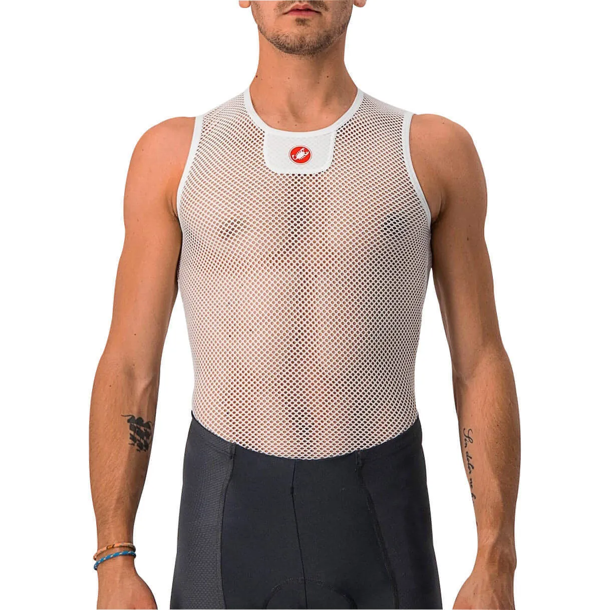 Castelli Core Mesh 3 Sleeveless Mens Cycling Base Layer - White Low - end Secure Fit Design