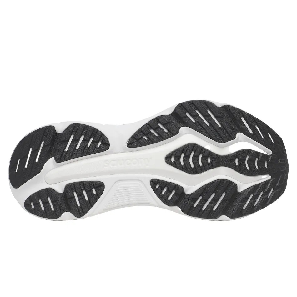 heel - hugging running in the city Saucony Men's Hurricane 25 Running Shoes in Black/White - Online Exclusive