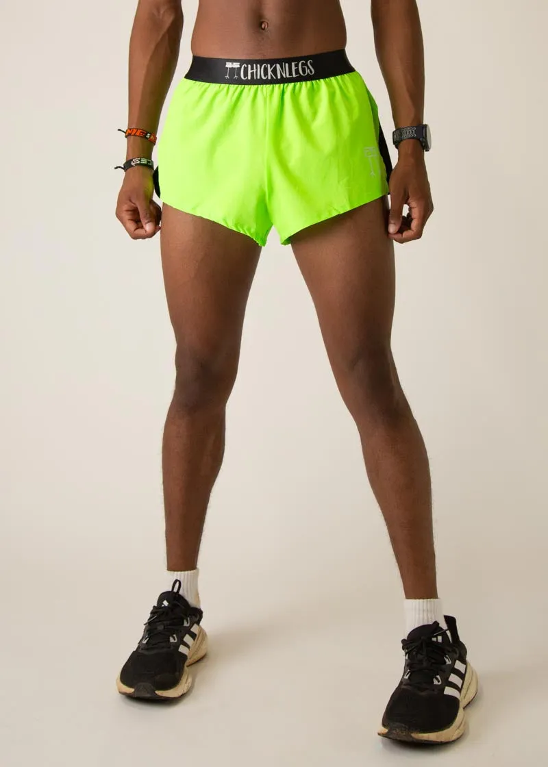 Men's Neon Green 2" Split Shorts ethical fashion