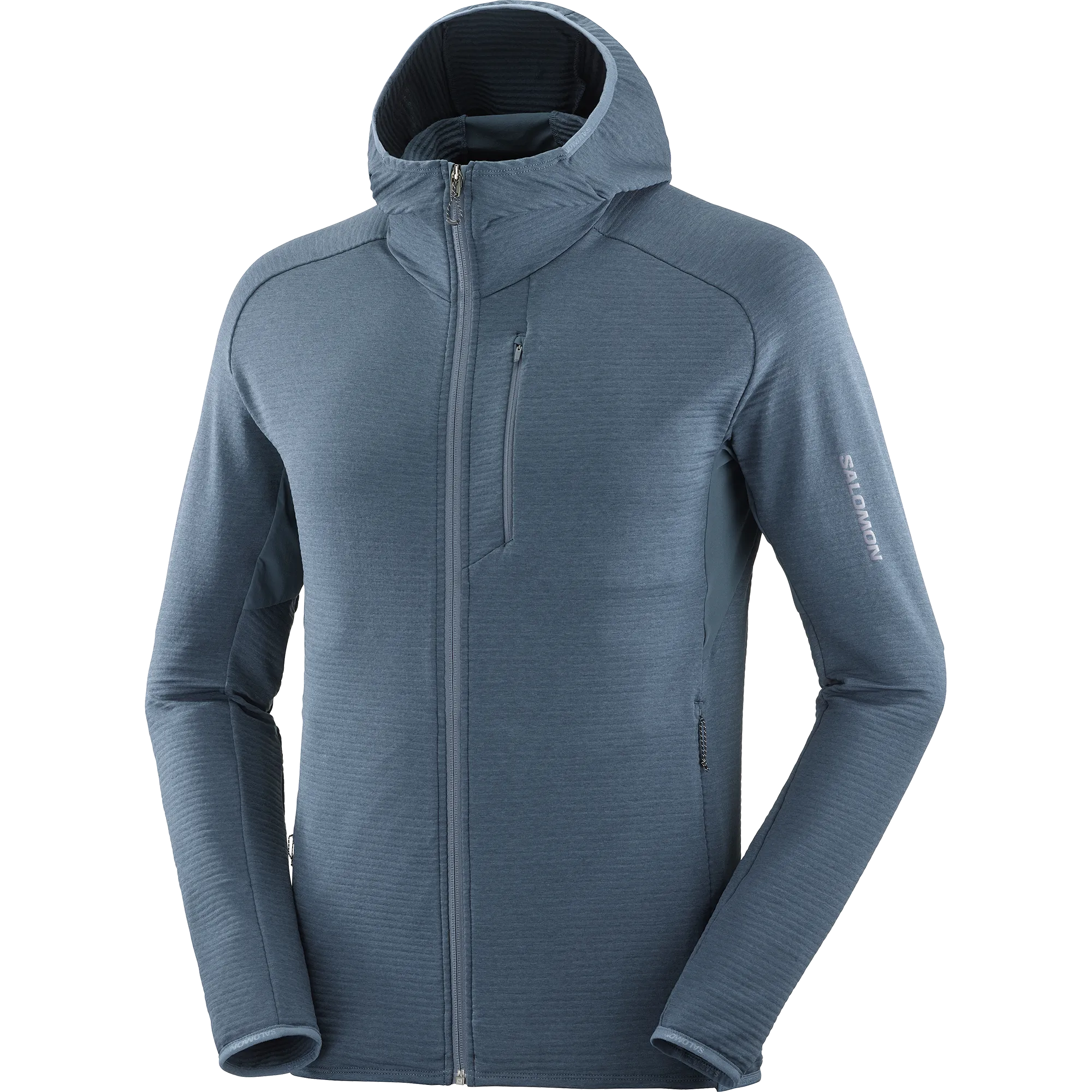 Run Glow Green Fit Men's Essential Lightwarm Hoodie (Midnight Navy)