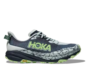 Men's Speedgoat 6 (DRPL - Droplet/Nautical Dusk) rugged trail running shoes forest trail shoes