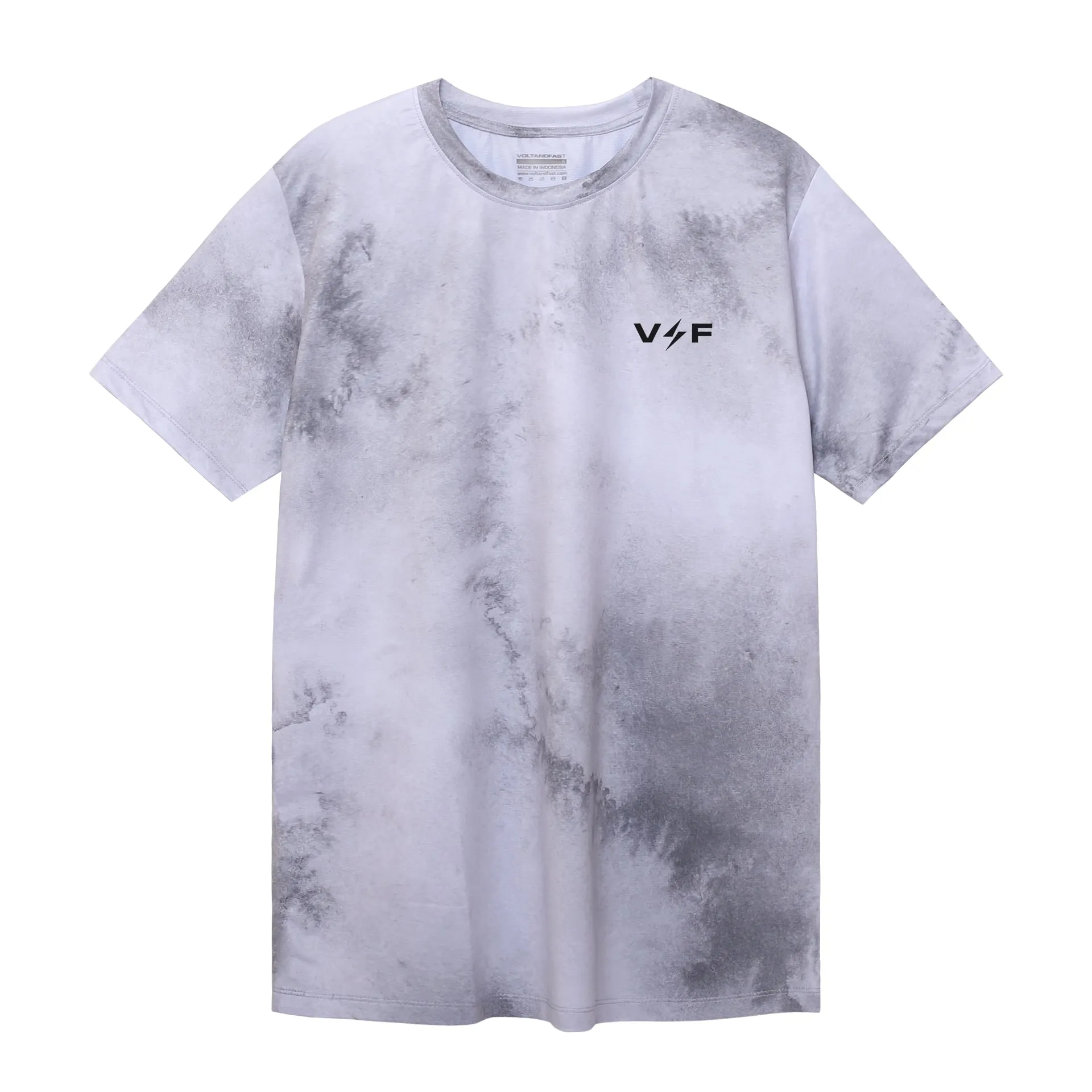 Essential Shirt Bold Fashion Volt and Fast Lightning Running Jersey Tie Dye Series V1-SL-Grey