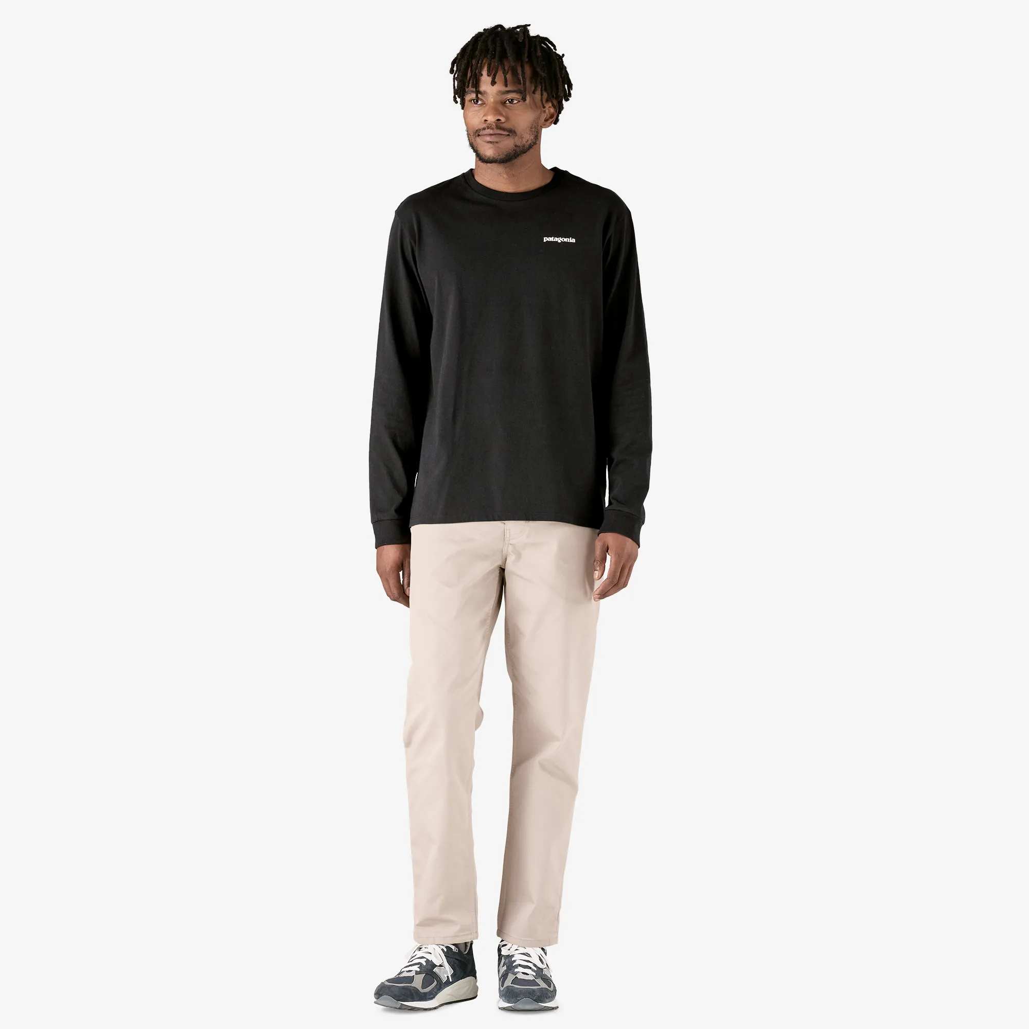 Men's Long-Sleeved P-6 Logo Responsibili-Tee? GridTexture Raw Linen