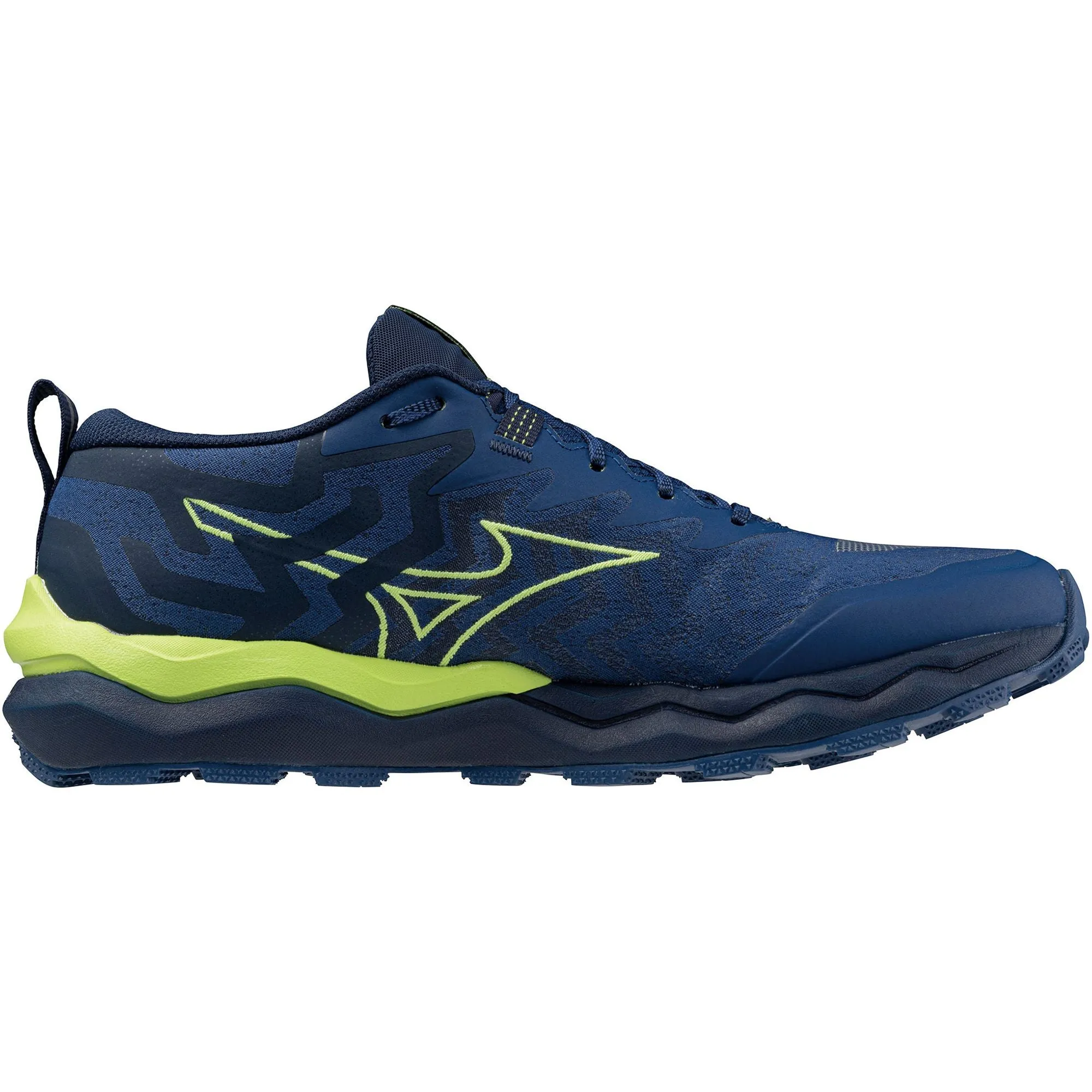 Mizuno Wave Daichi 8 Mens Trail Running Shoes - Blue Abrasion Resistant Fabric Anatomical Footbed