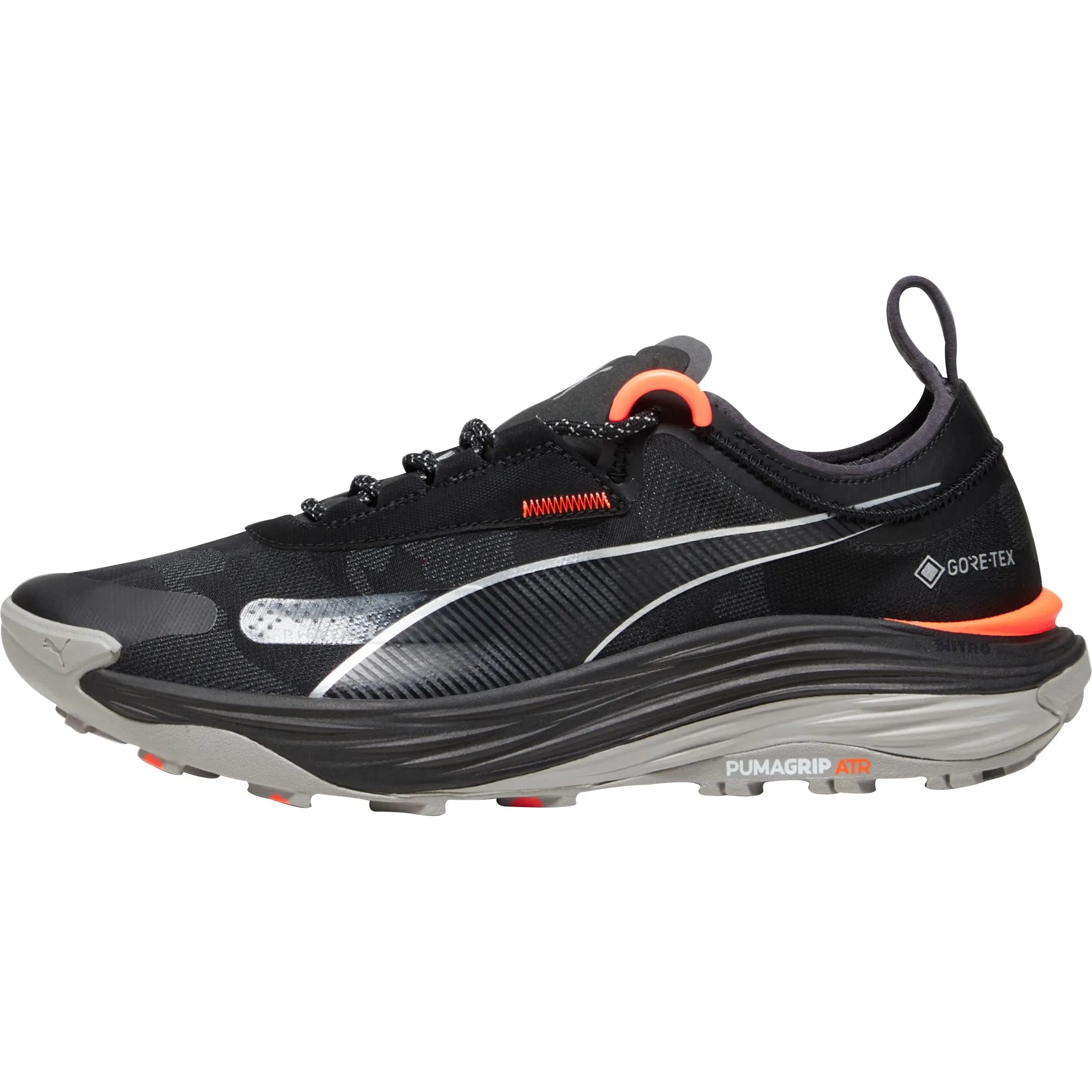 Reflective accents Puma Voyage Nitro 3 GORE-TEX Mens Trail Running Shoes - Black
