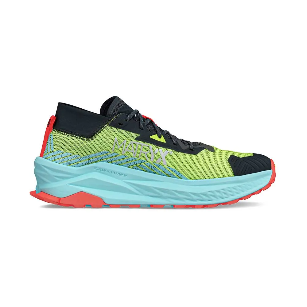 rubber sole trail shoes padded collar trail shoes Men's Olympus 275 Trail Running Shoe - Black/Yellow - Regular (D)