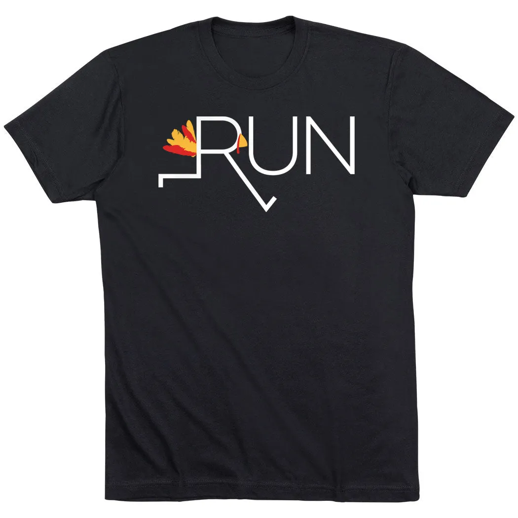 Running Short Sleeve T-Shirt - Let's Run For Turkey Minimalist Layer Versatile and Comfortable