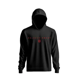 cotton material Valuetainment Black and Red Lion Shield Pullover Performance Hoodie