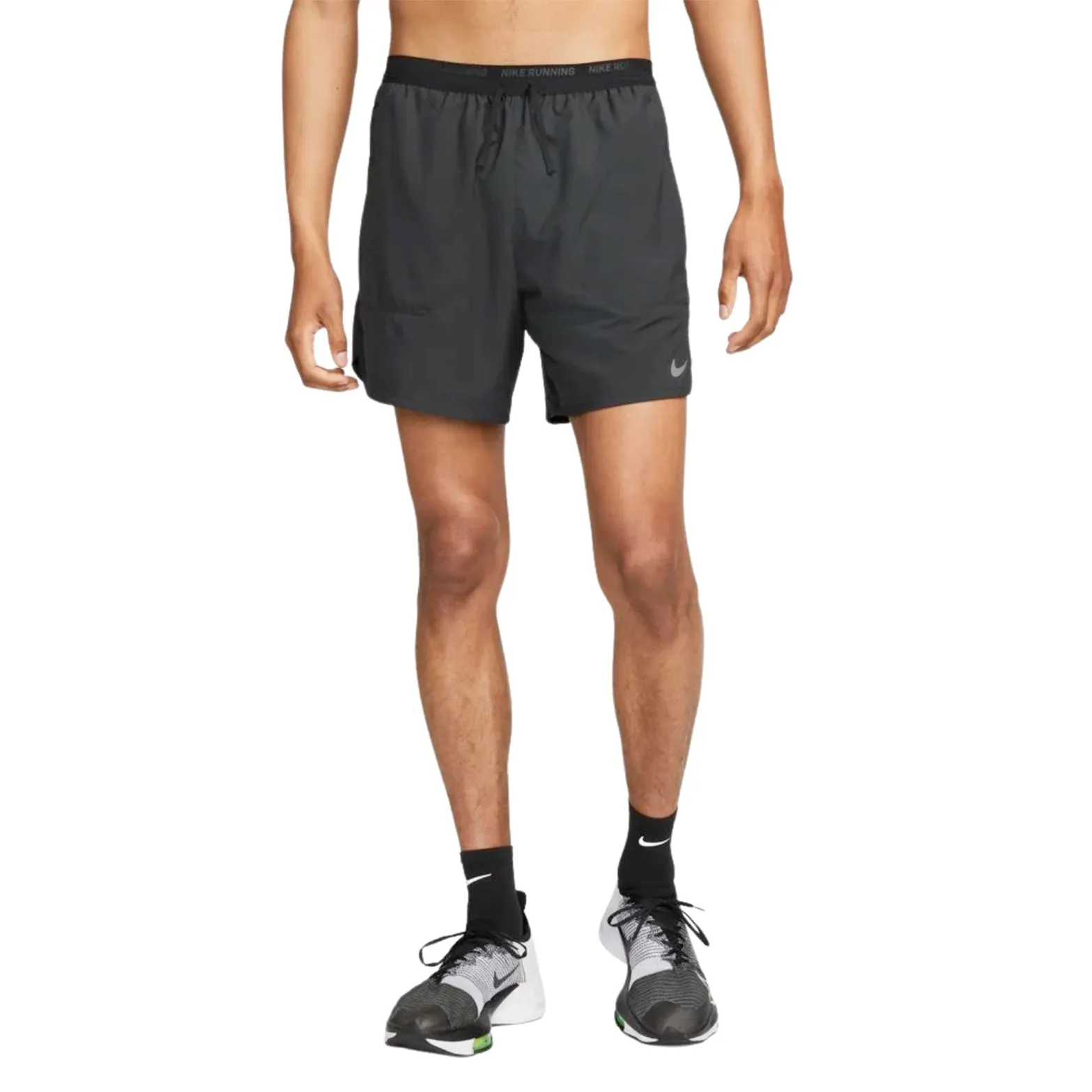 Nike Men's Dri-FIT Stride 2 In 1 7 Inch Shorts Black / Reflective Silver retail industry Outdoor Flex