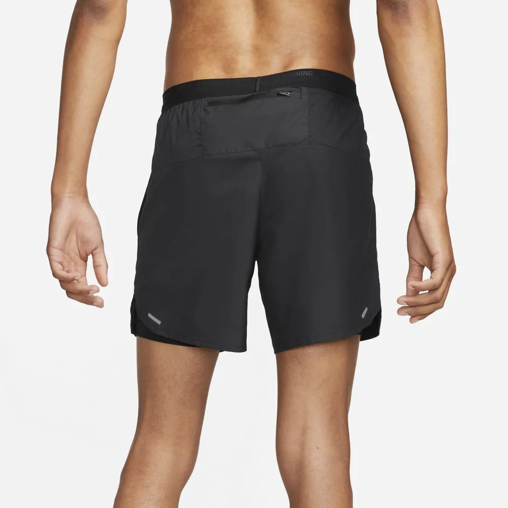 Nike Men's Dri-FIT Stride 2 In 1 7 Inch Shorts Black / Reflective Silver Simple Flex