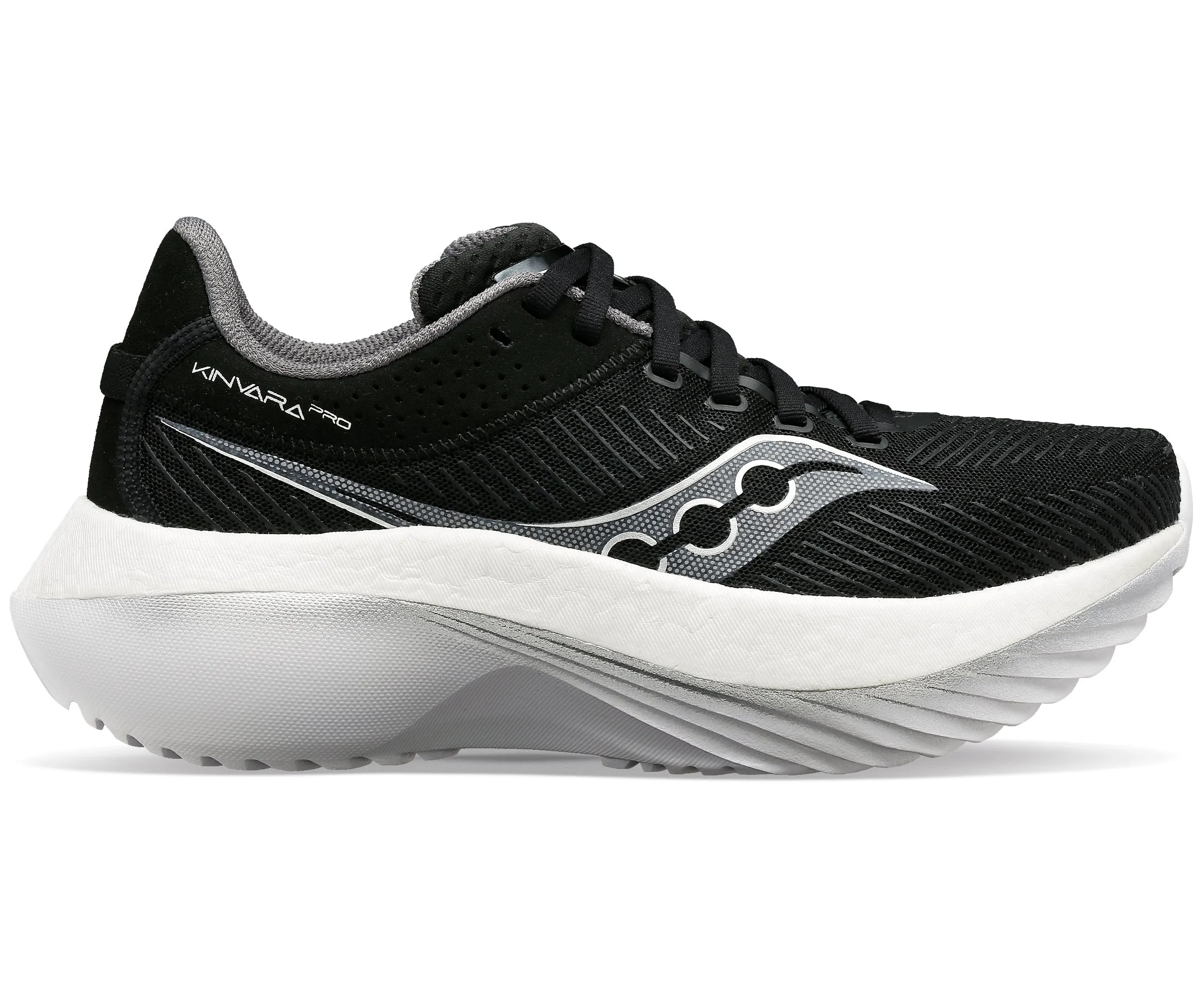 Women??s Kinvara Pro (10 - Black/White) Night Run Comfort Strap