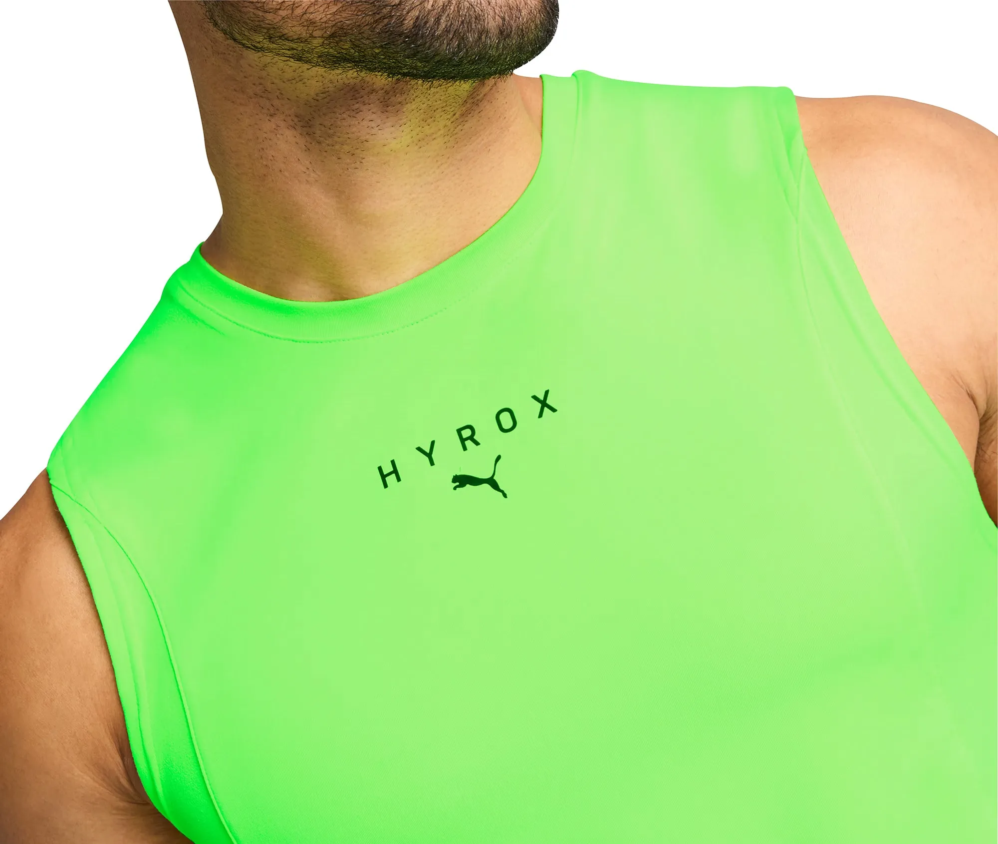 Puma X HYROX Cloudspun Mens Training Vest - Green basic technology Scientific - useful