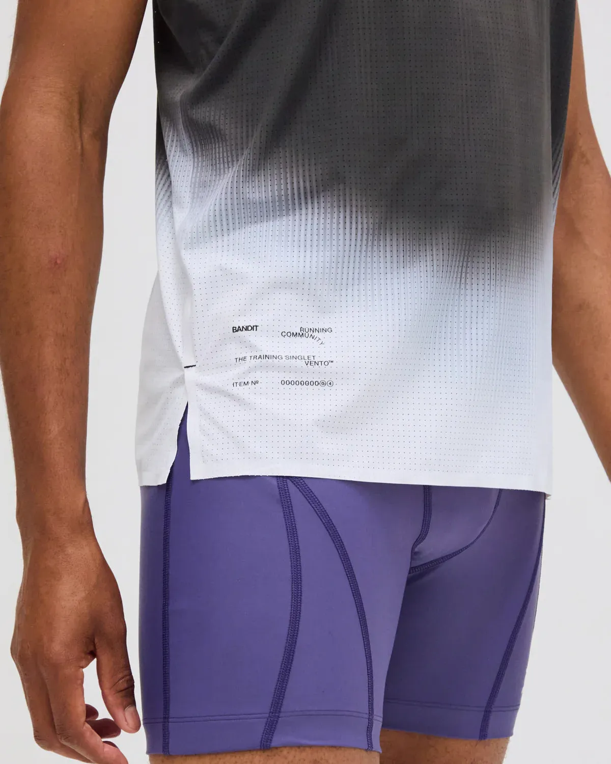 Men's Vento Performance Singlet Black / Chalk Gradient Border - protection - worthy