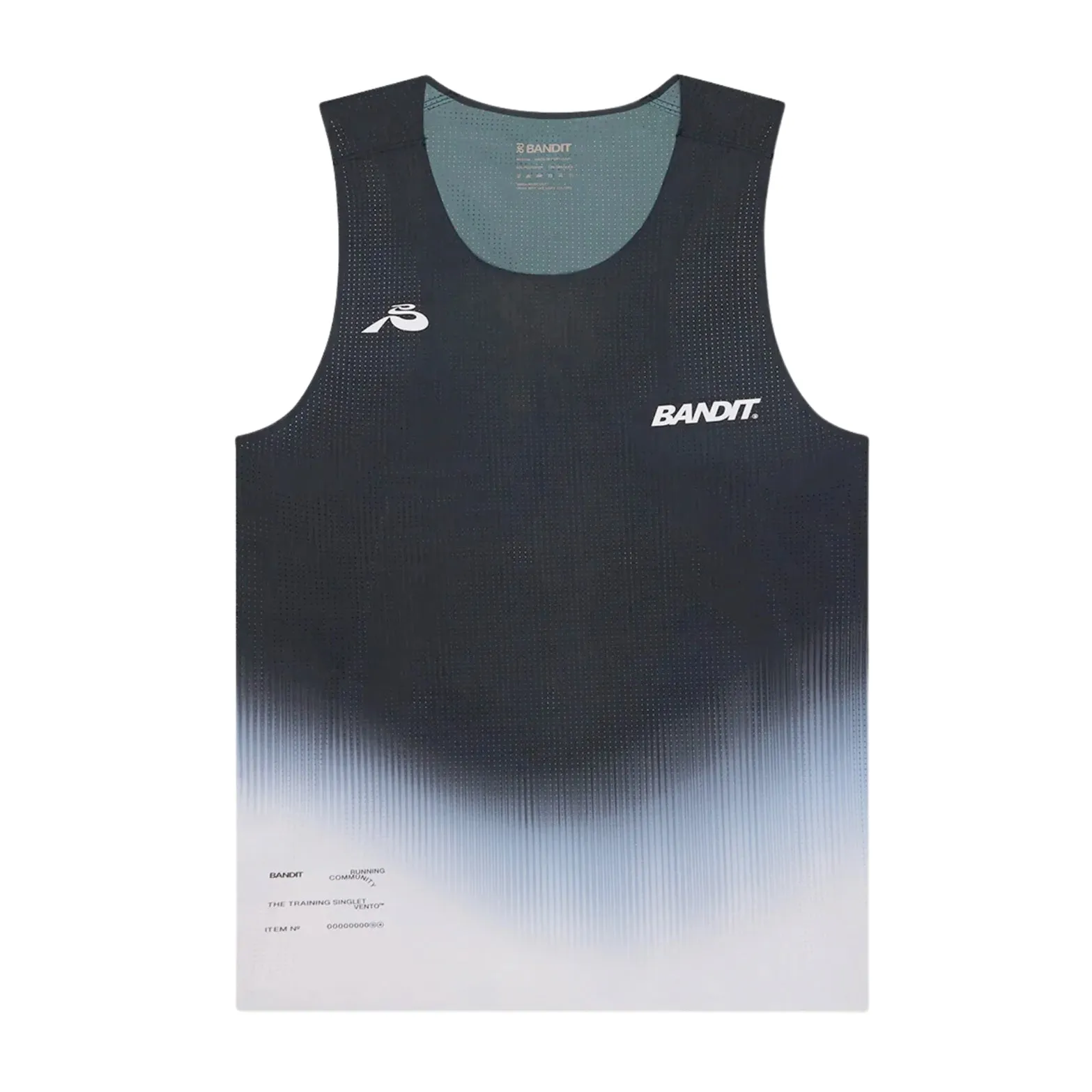 Thermoregulating Material Men's Vento Performance Singlet Black / Chalk Gradient