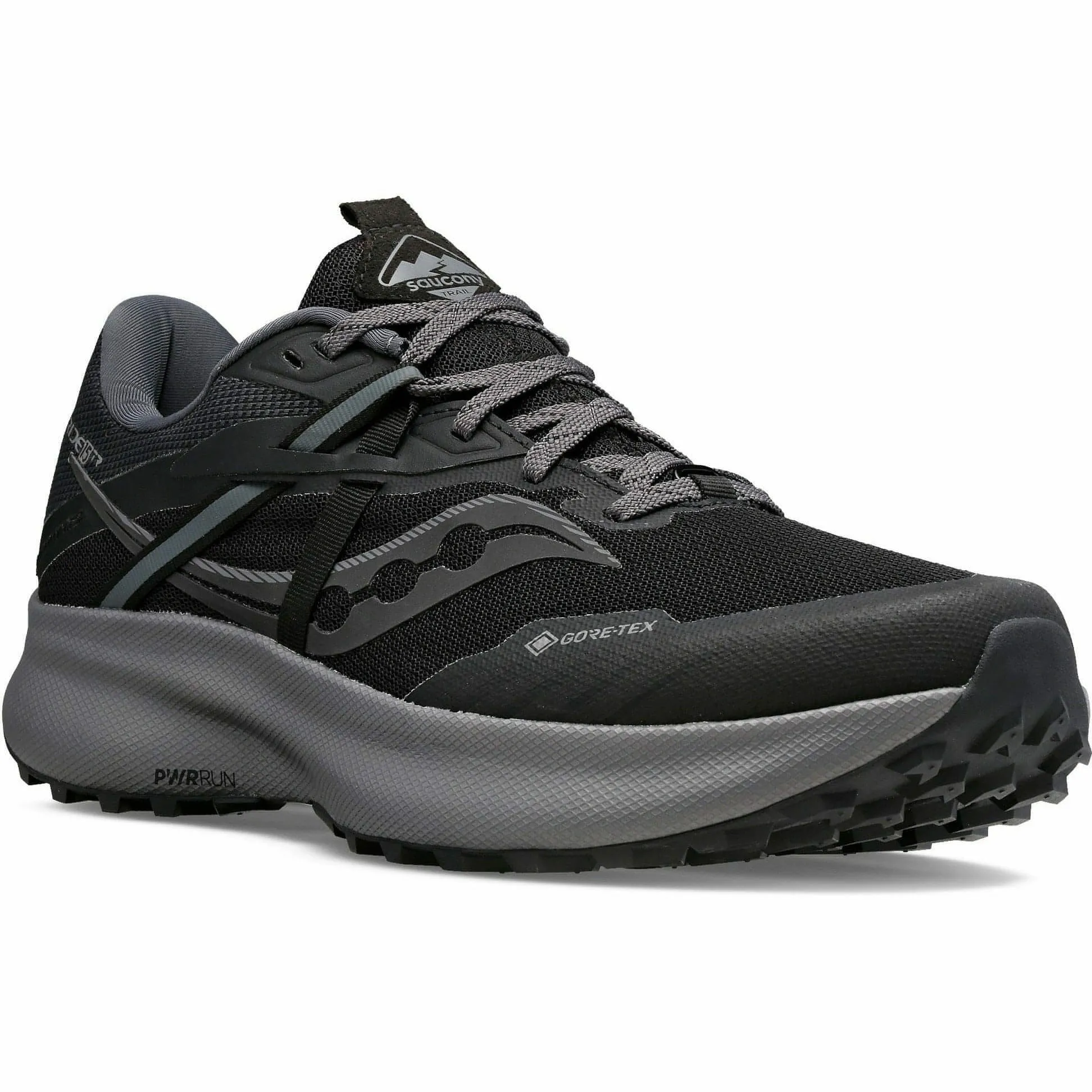 expert running shoes Saucony Ride 15 TR GORE-TEX Mens Trail Running Shoes - Black