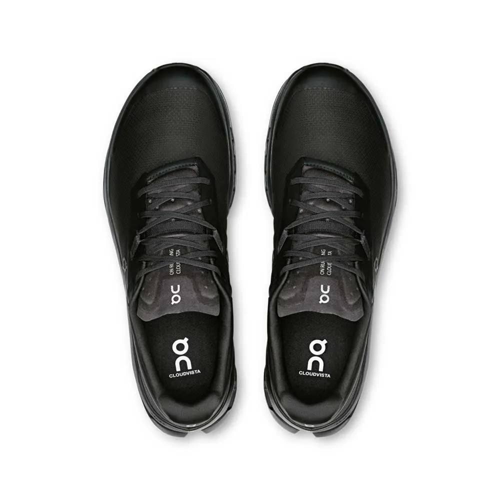 Men's Cloudvista 2 Trail Running Shoe - Black/Black - Regular (D) Moisture Wicking Fabric Stability Control Frame