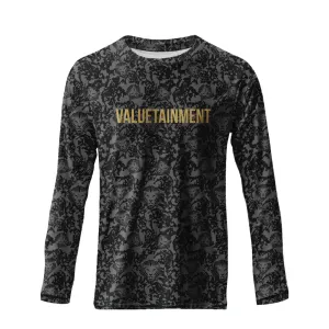 Lion Shield Charcoal Grey Performance Long Sleeve T-Shirt Casual Vibes