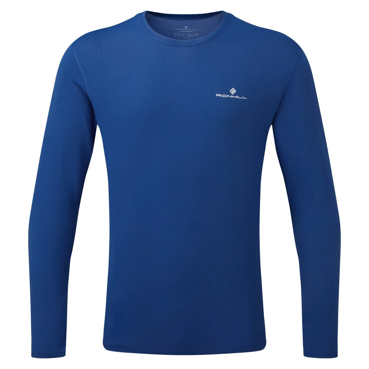 Ronhill Core L/S Tee (Mens) - DrkCobalt/BrightWhite Comfy Casual Wear