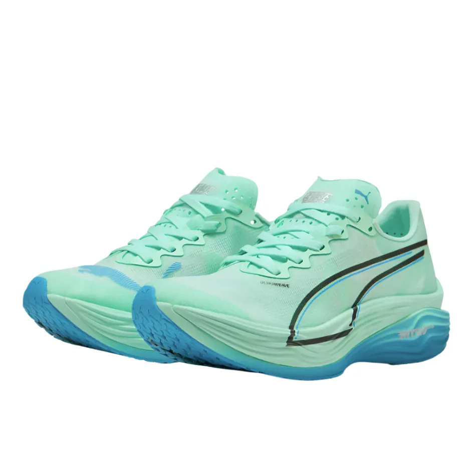 PUMA Men's Deviate NITRO Elite 3 Running Shoes in Mint Melt/Speed Blue AW25 weekend runs