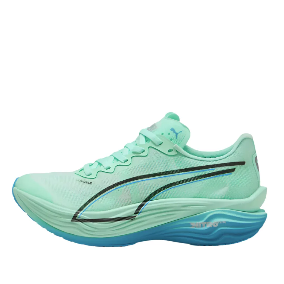 PUMA Men's Deviate NITRO Elite 3 Running Shoes in Mint Melt/Speed Blue AW25 rhinestone - embellished - design shoes endurance - focused shoes