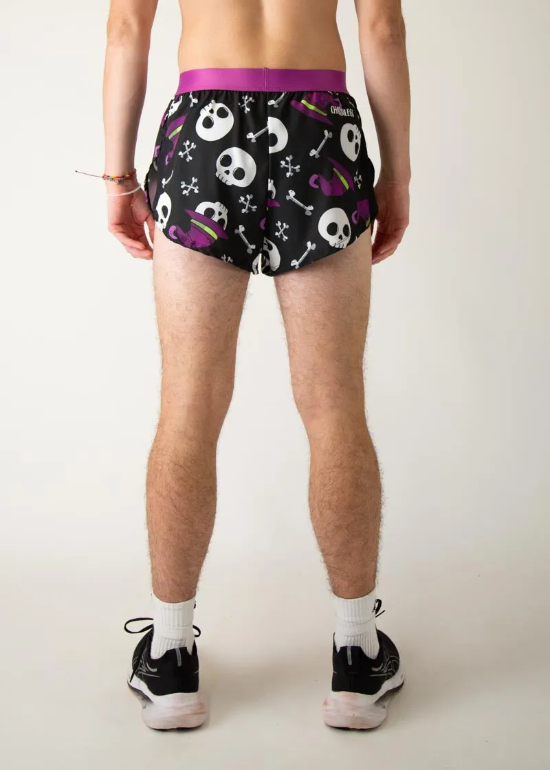 Solid Color Men's Skulls 2" Split Shorts