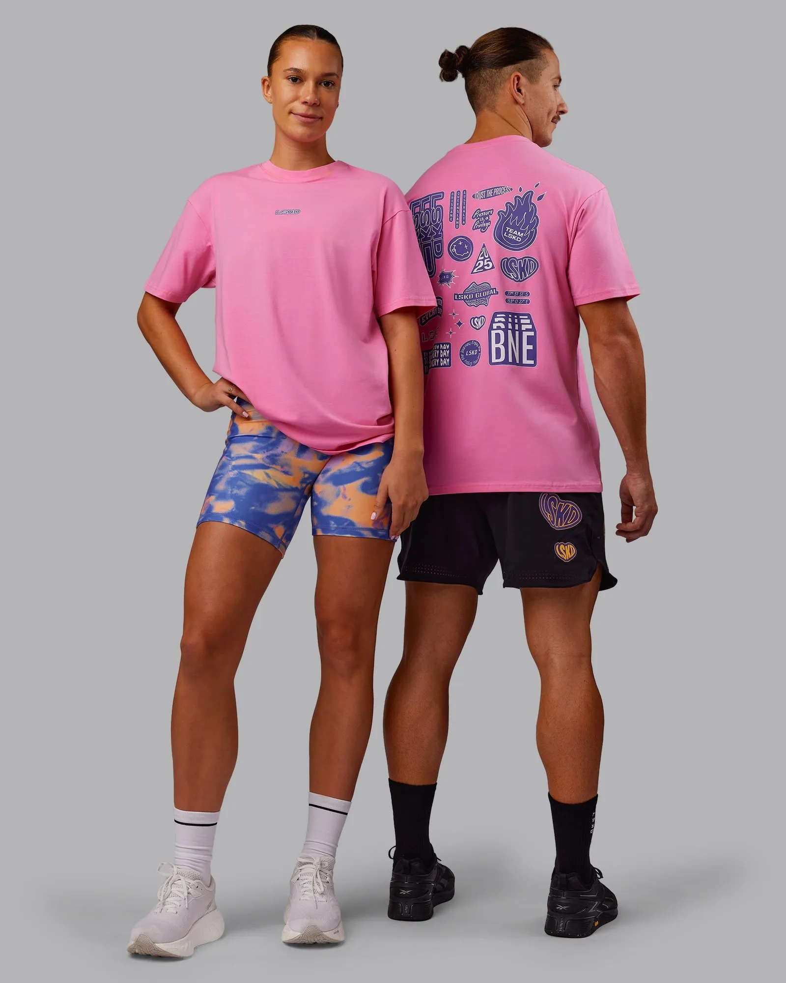 Reinforced Neckline CFT BNE 25 FLXCotton Oversized Tee - Candy Pink-Purple Opulence