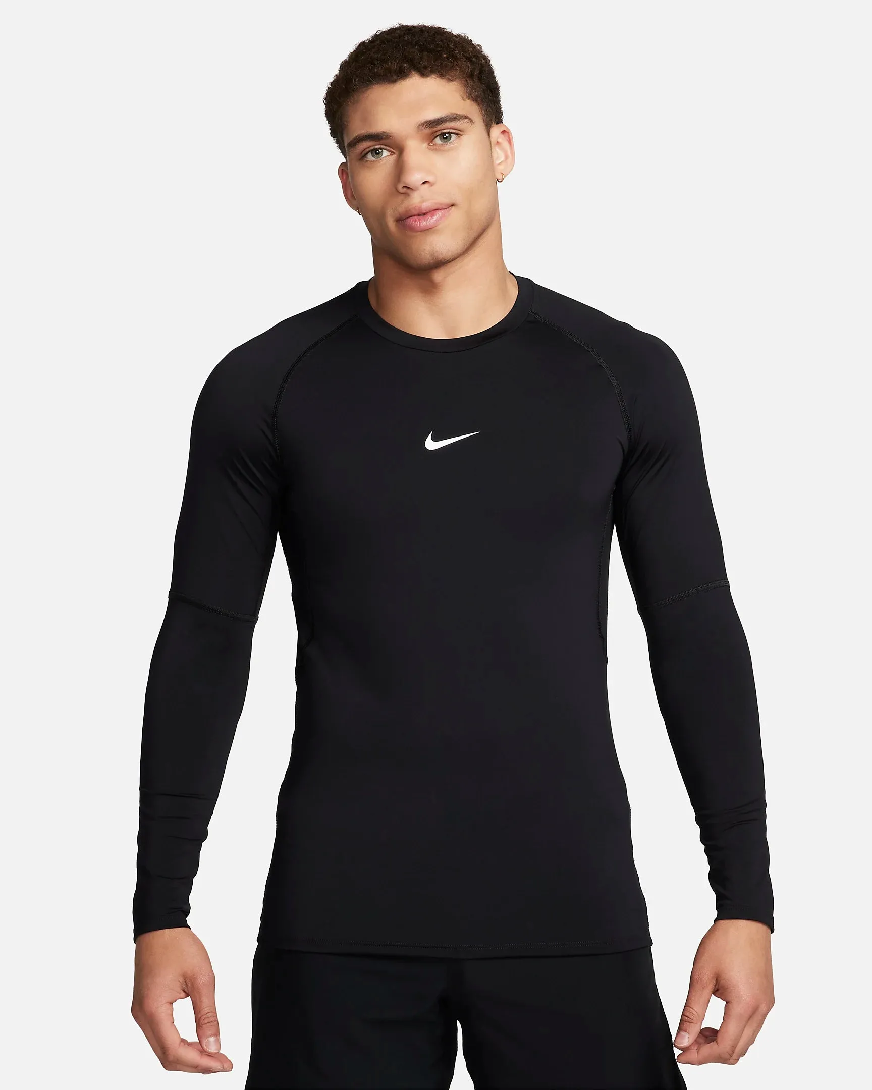 Soul Ease AdjustableStraps Men's Dri-FIT Slim Long-Sleeve Fitness Top (010 - Black/White)