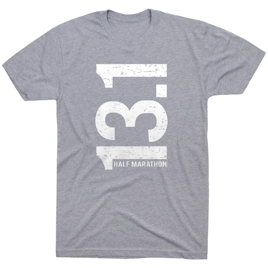 Running Short Sleeve T-Shirt - 13.1 Half Marathon Vertical Everyday Wearable