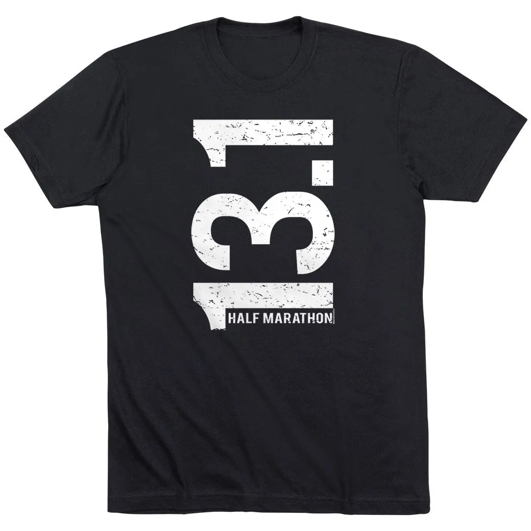 Bohemian style Running Short Sleeve T-Shirt - 13.1 Half Marathon Vertical