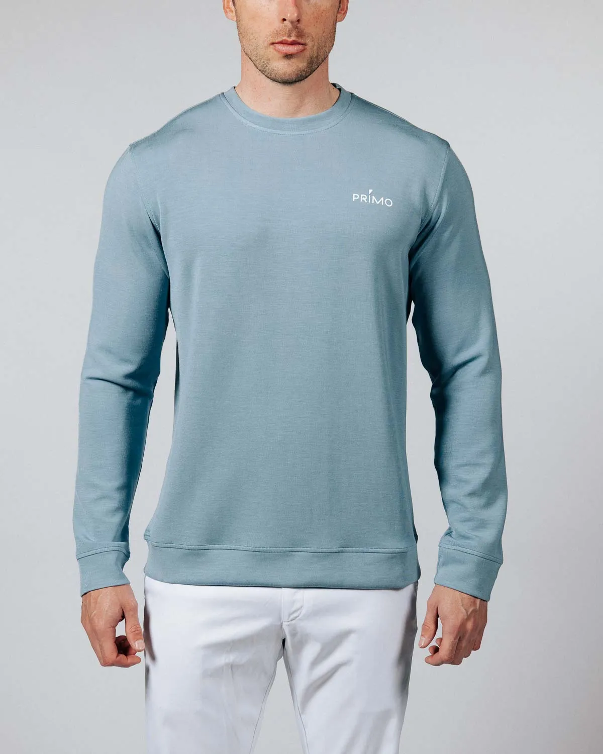 Men's Stone Blue Golf Crew Neck Daily Staple