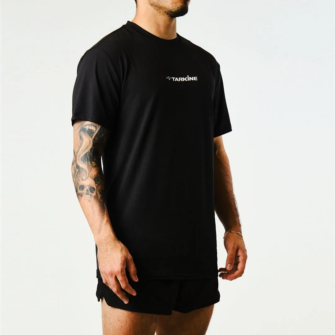 Men's Tarkine Ultra-Eco Run Tee (Tassie Devil Black/Standard Thickness) Everyday Top