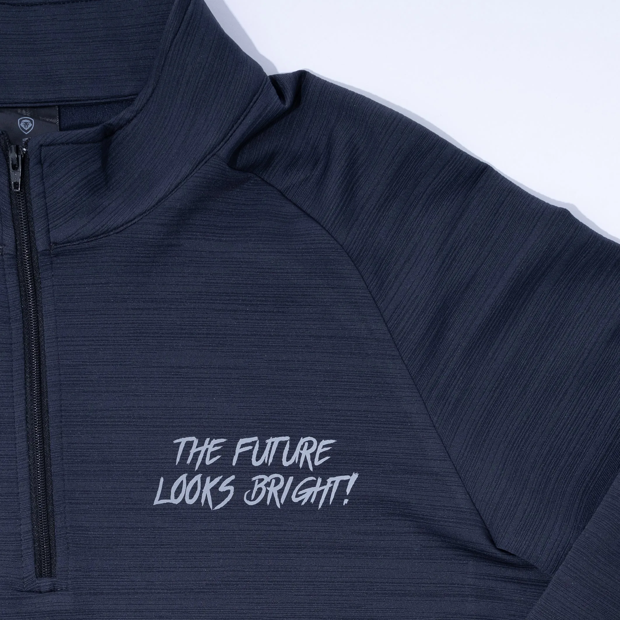 Dark Grey Future Looks Bright Performance 1/4 Zip Wrinkle Resistant Material Comfy Wear