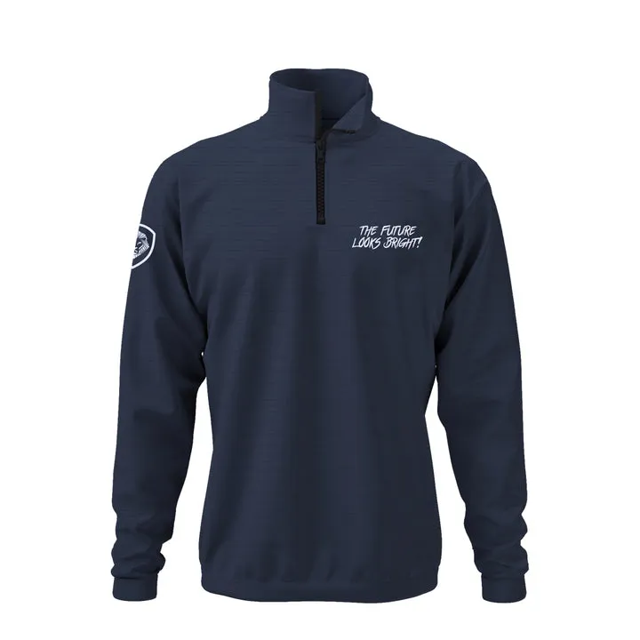 Dark Grey Future Looks Bright Performance 1/4 Zip FadeResistant Coating Premium Cotton Blend
