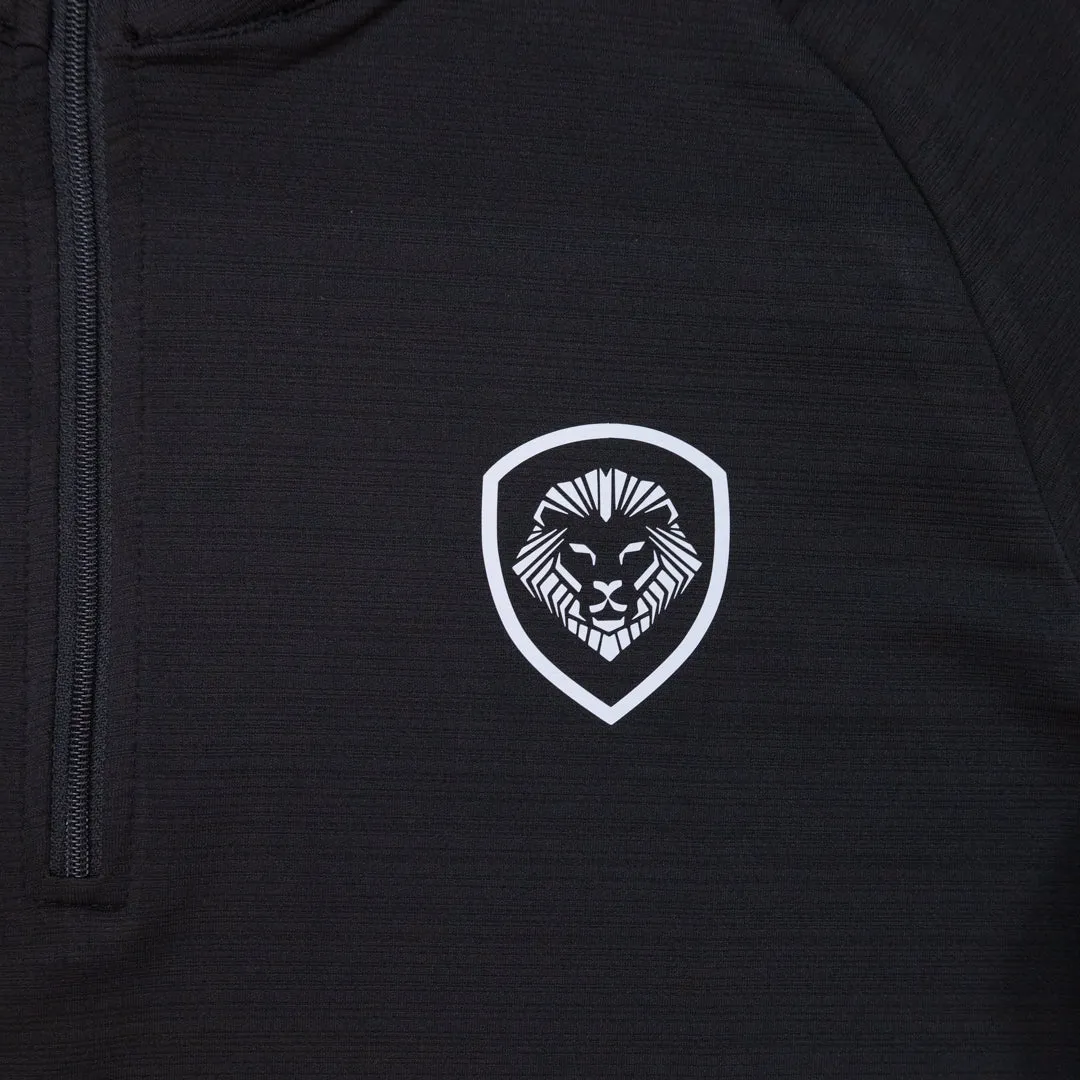 Lion Shield Future Looks Bright Black Performance 1/4 Zip Street Casual