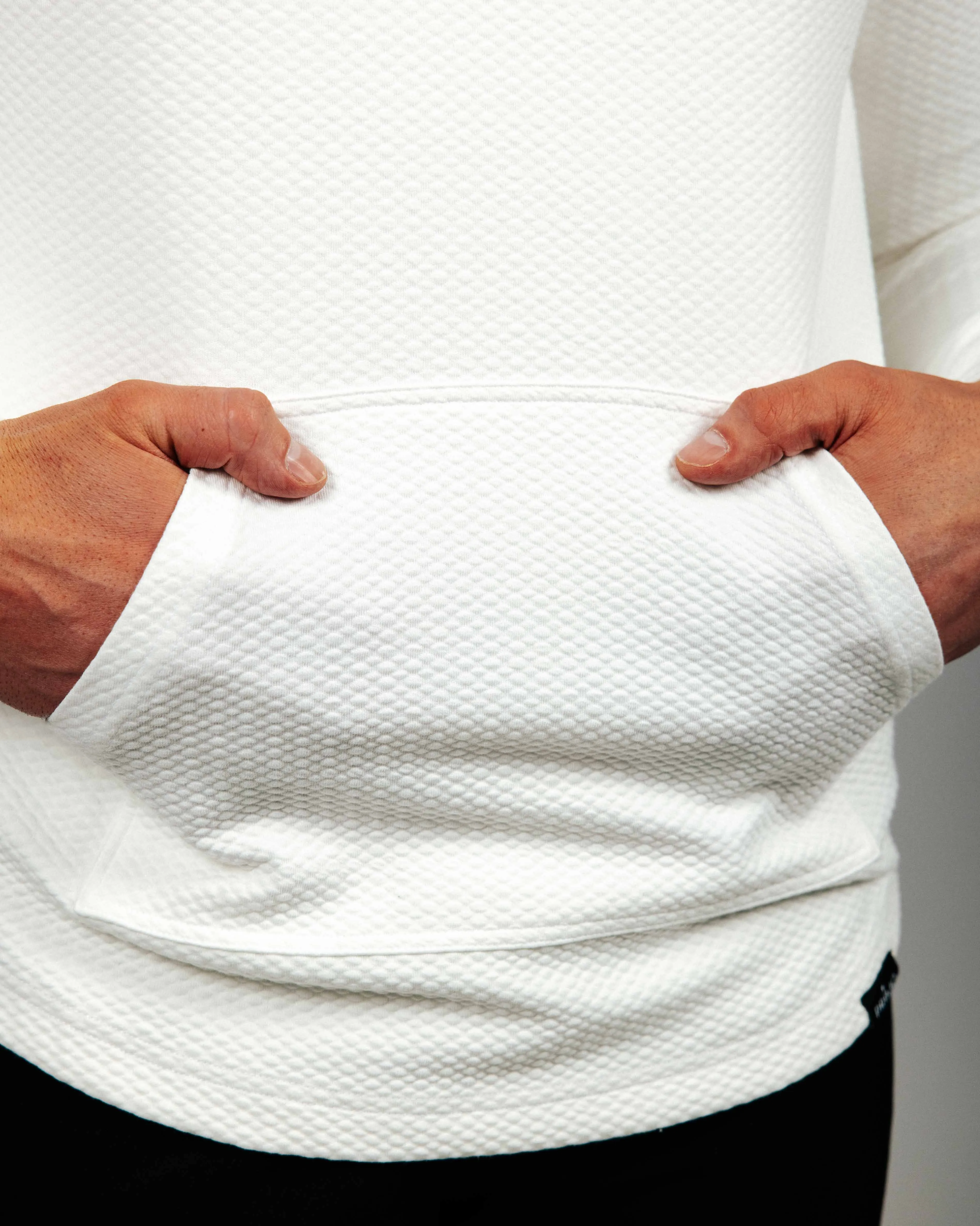 Unisex Functional Design White GH Waffle Hoodie