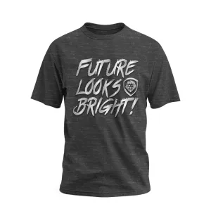 Soft Finish Snag Resistant Surface Future Looks Bright Grey & Silver Raised Embossed Print Performance Short Sleeve T-Shirt
