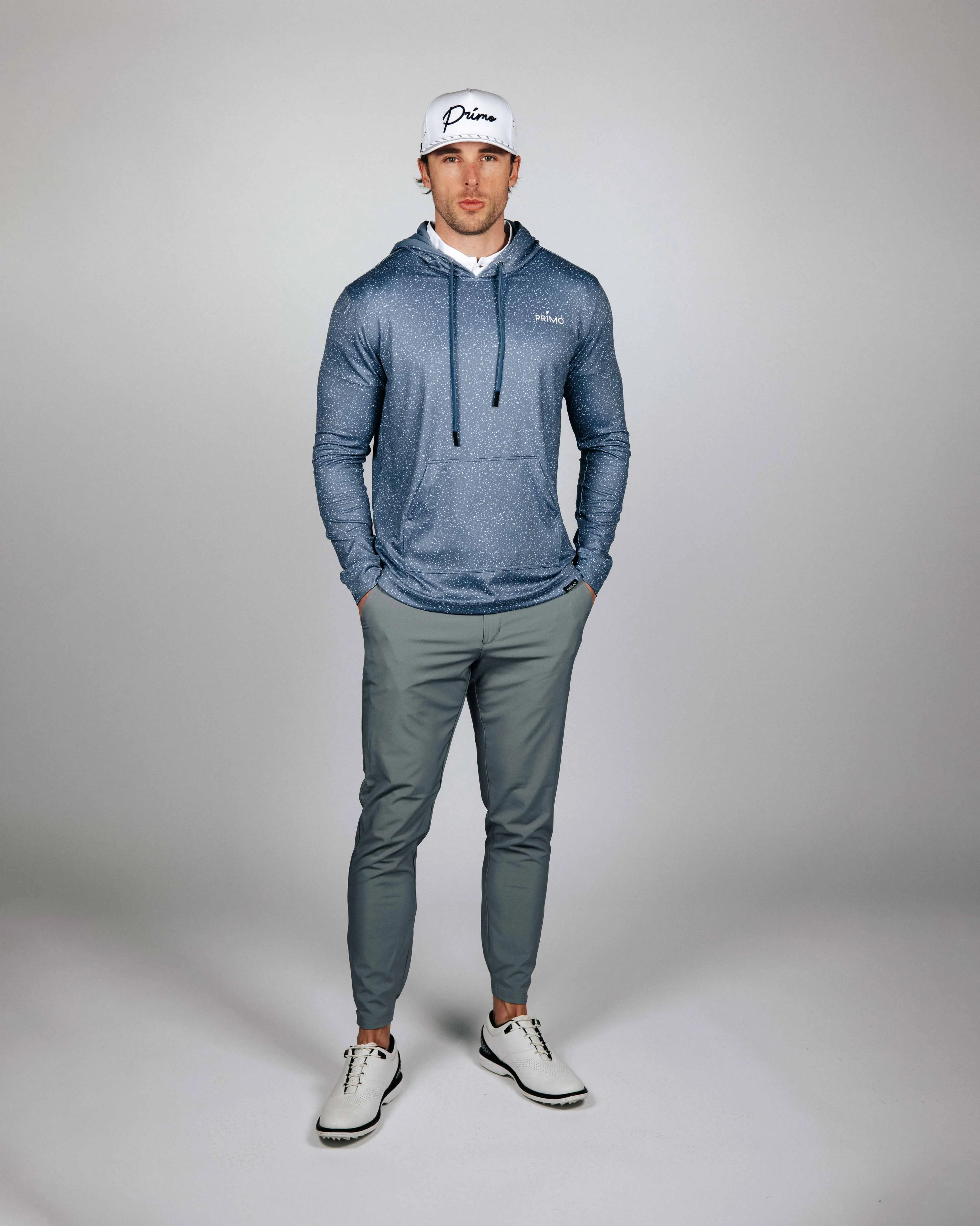 Dusty Blue Speckle Golf Hoodie Outdoor Fit