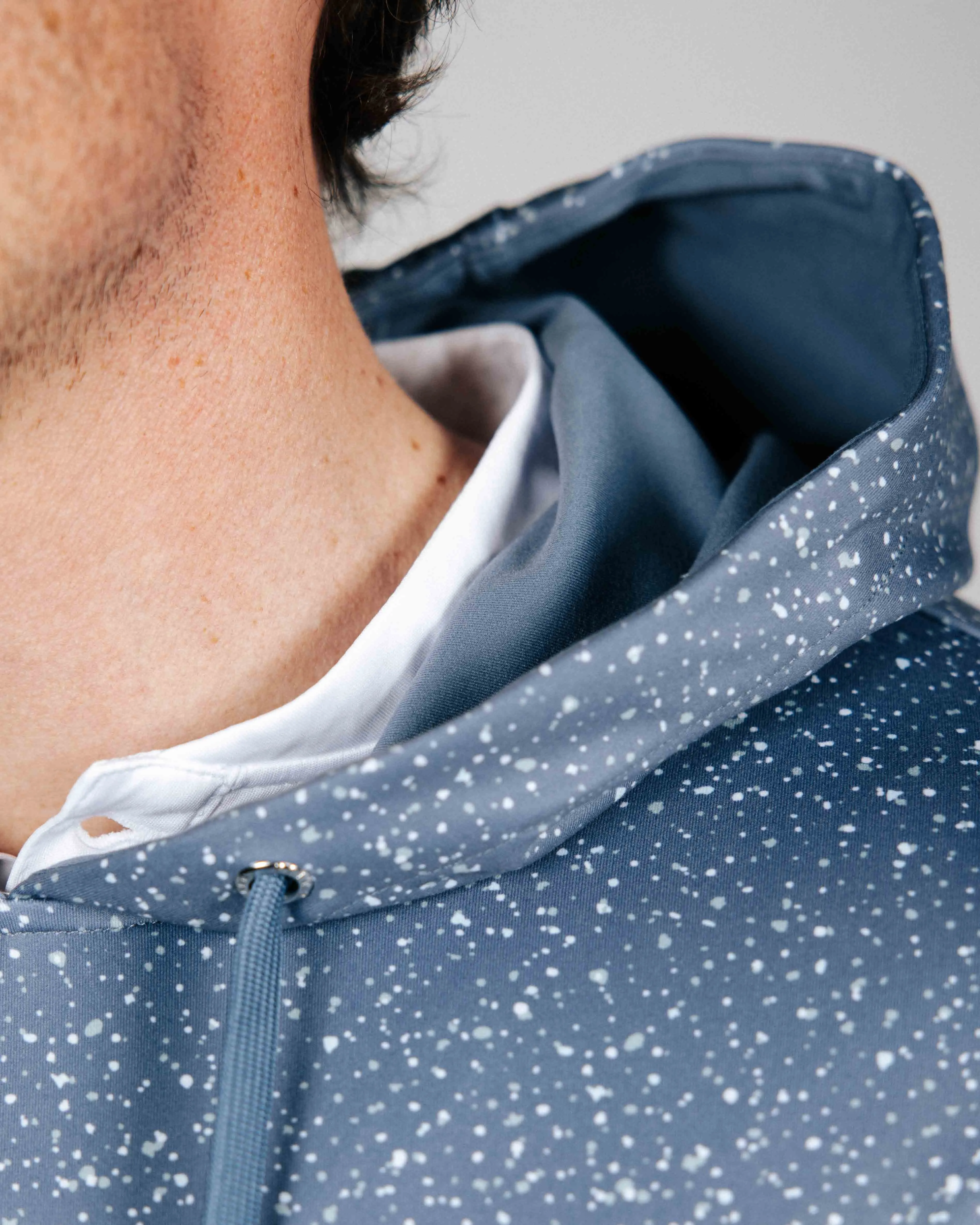 Dusty Blue Speckle Golf Hoodie Outdoor Ready