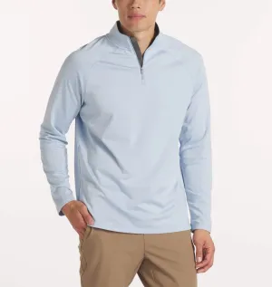 Men's Interlock Quarter Zip (Sky Blue) Fire Glow