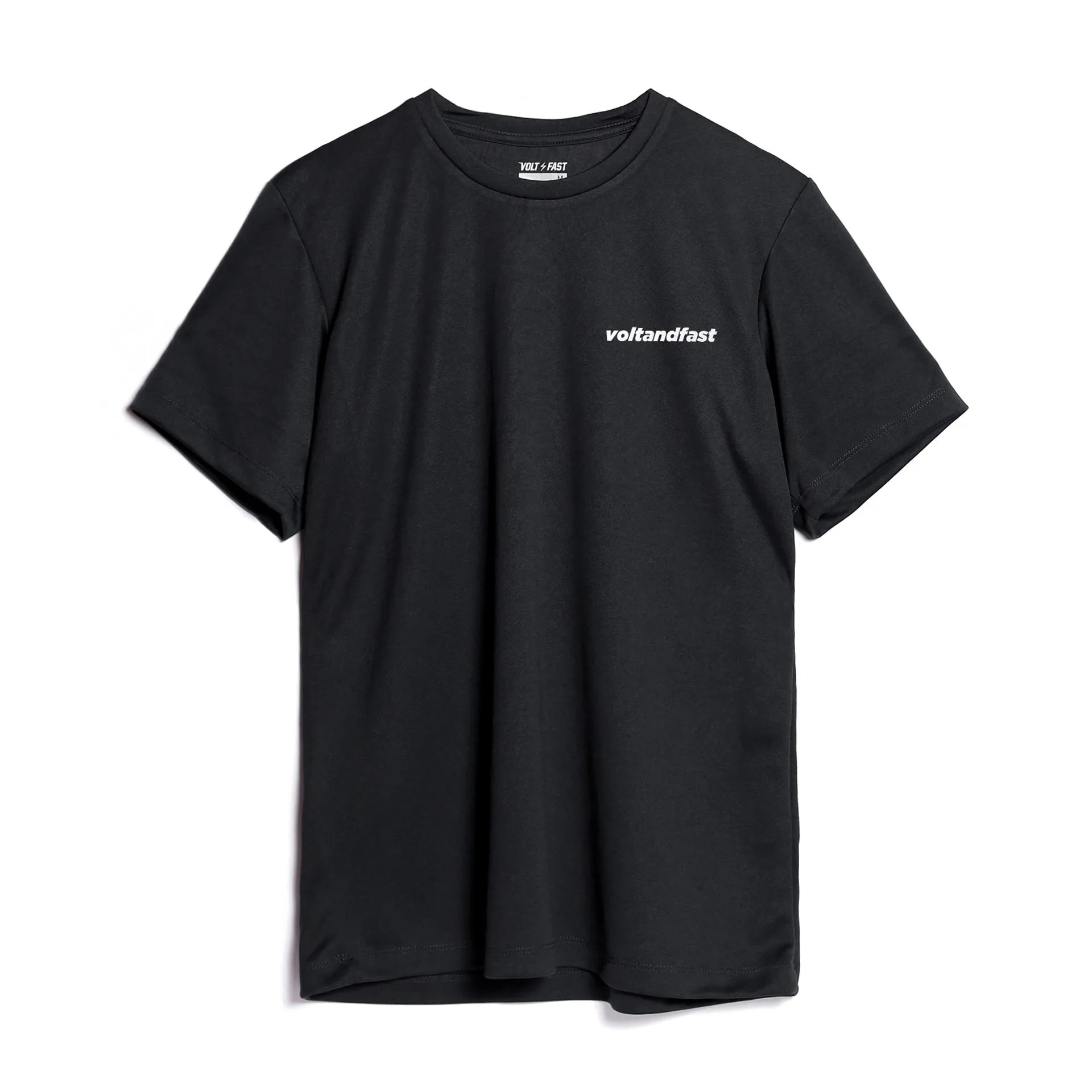 Relaxed Cut Lake Mood Volt and Fast Men's BOLT Running Short Sleeve-Black