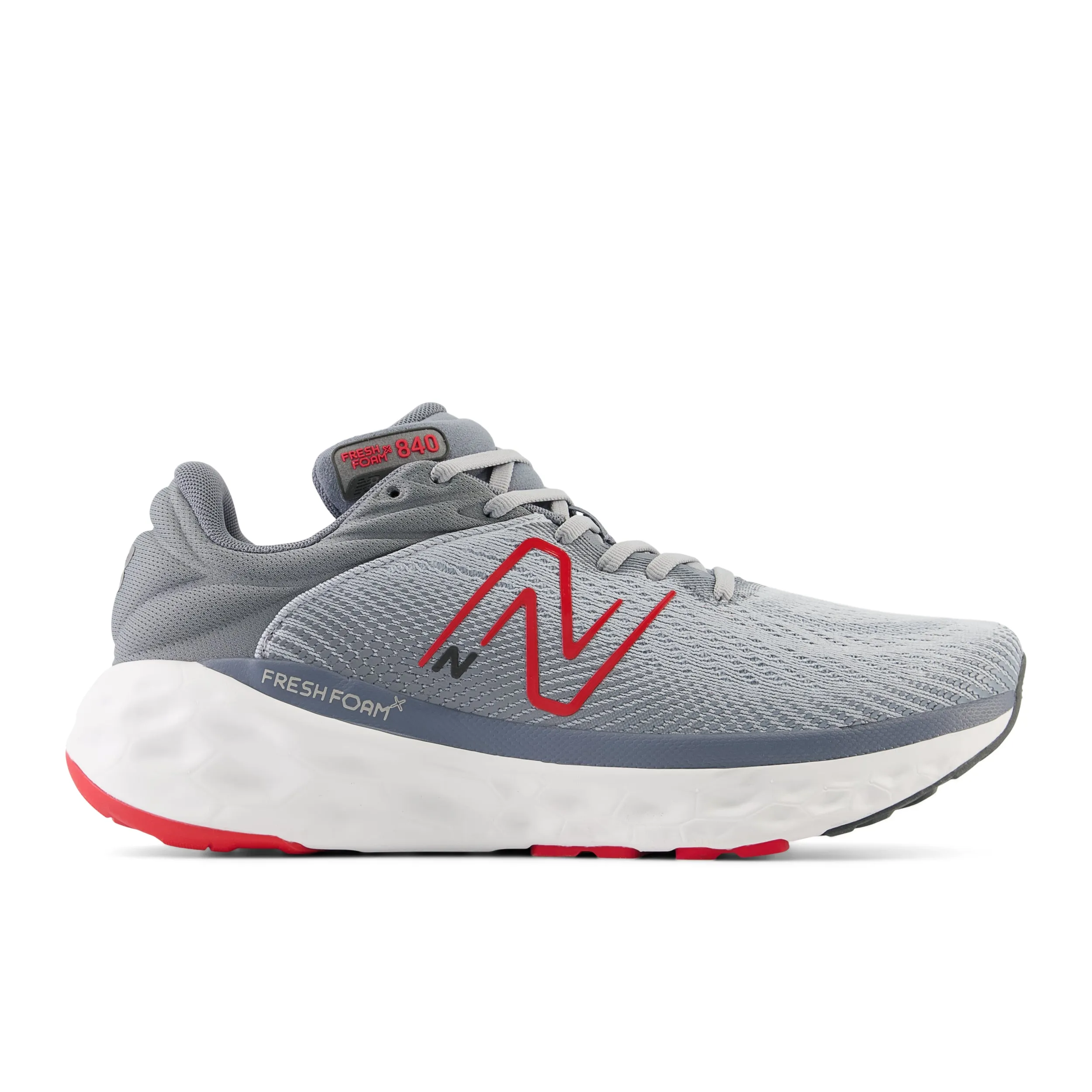 Men's Fresh Foam X 840F v1 (LS - Aluminum Grey/True Red) Tear Resistant Layer