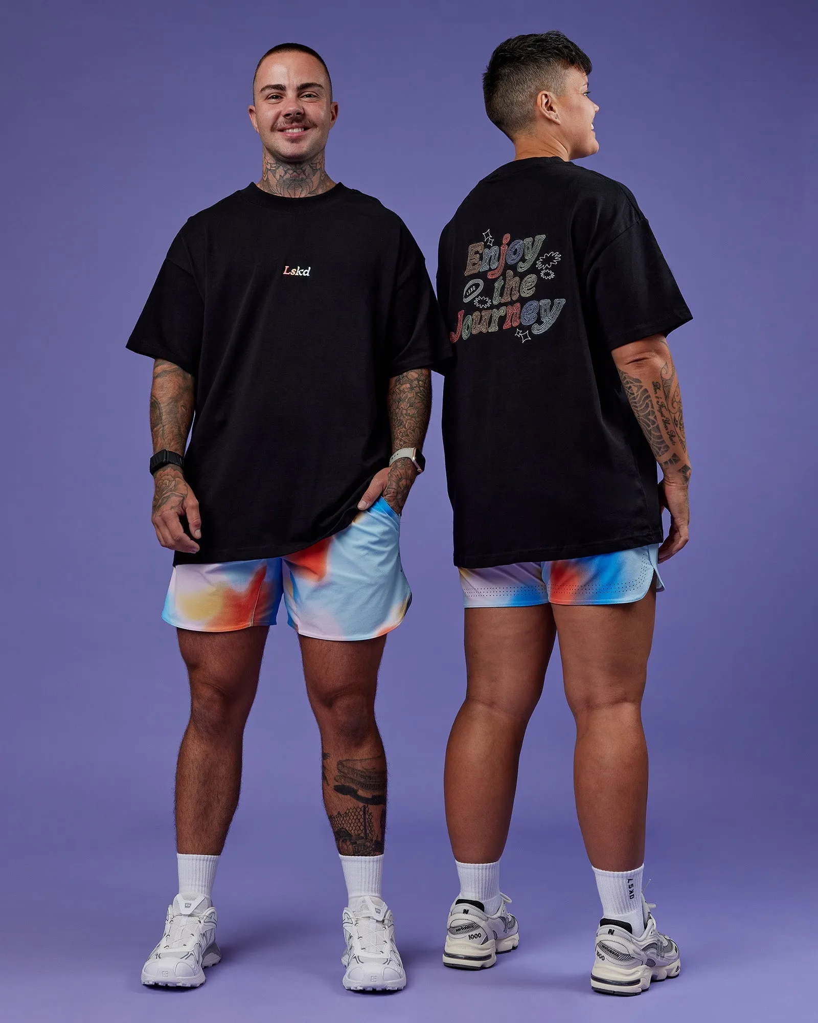 Our Journey Heavyweight Oversized Tee - Black-Rainbow Cozy Essentials