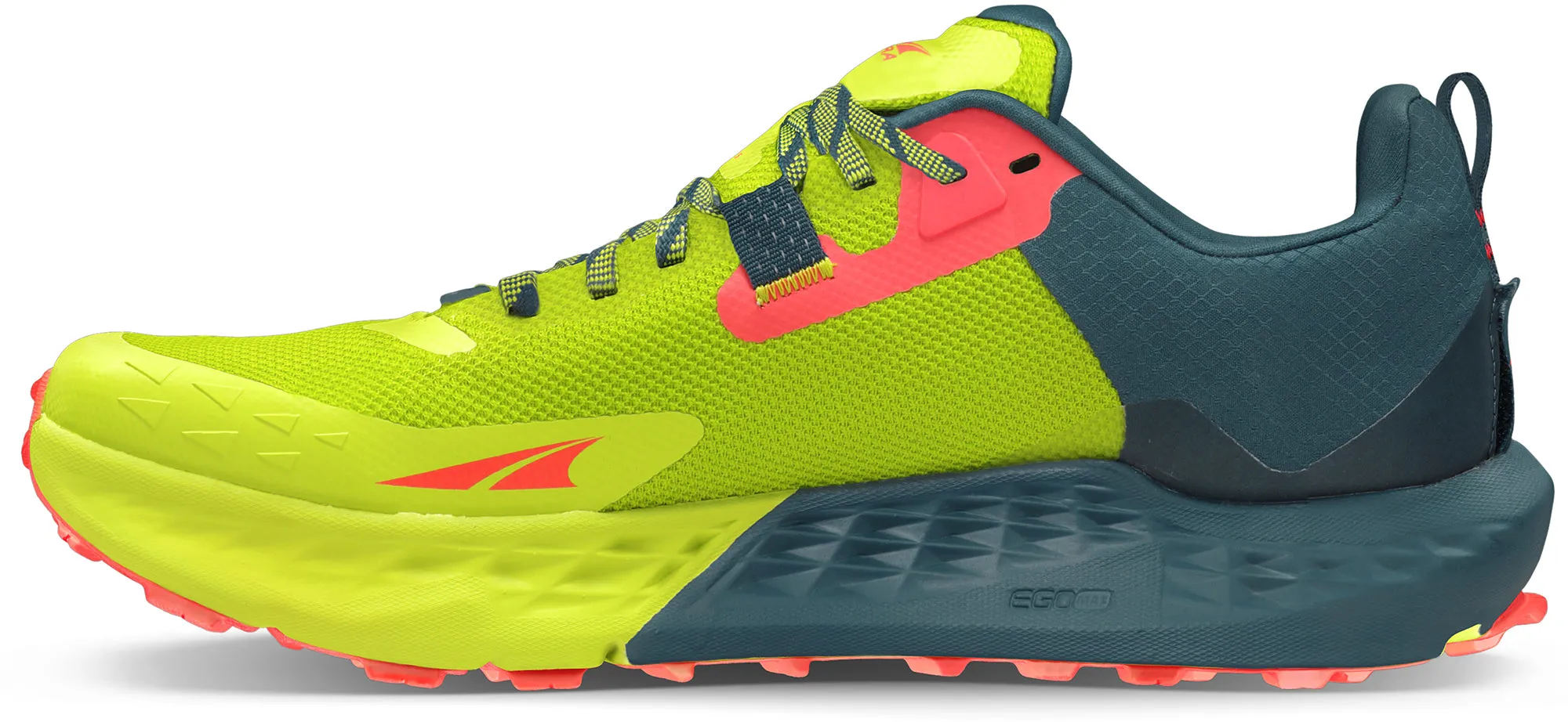 Altra Timp 5 Mens Trail Running Shoes - Green sweat resistant shoes Reflective Detailing